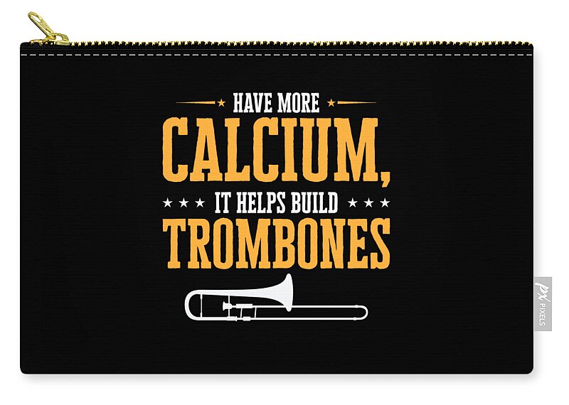 Trombone Teacher Zip Pouch featuring the digital art Trombone Teacher Trombonist Player Funny Instructor #8 by Toms Tee Store