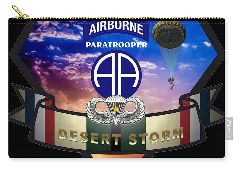 82nd Zip Pouch featuring the digital art 82 Airborne Division by Bill Richards