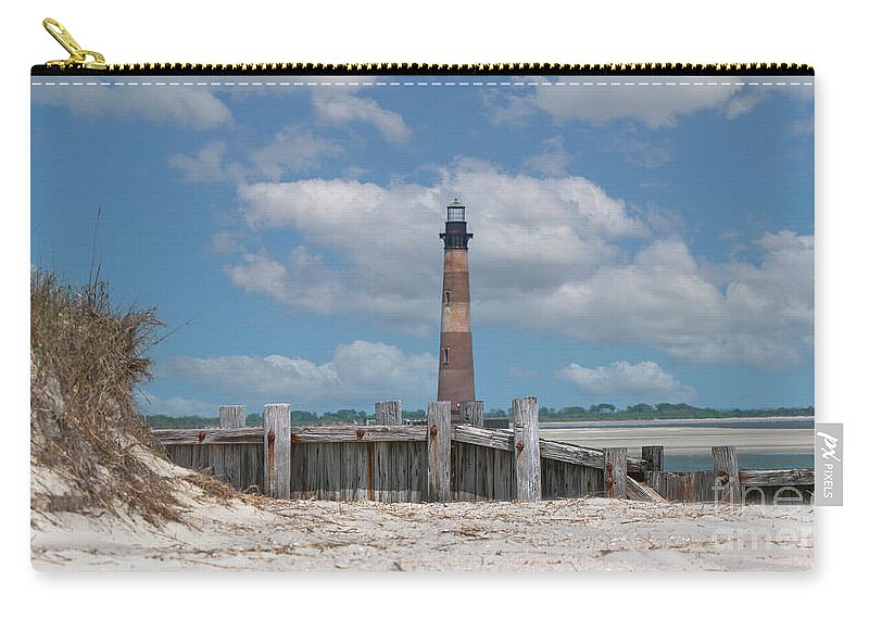 Morris Island Lighthouse Carry-all Pouch featuring the photograph Folly Beach - Morris Island Lighthouse - Charleston SC Lowcountry8247 by Dale Powell