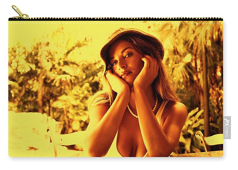 Supermodel Tatyana Liskina Zip Pouch featuring the photograph Supermodel Tatyana Liskina Affluent 8749-101 by Amyn Nasser