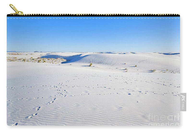 Chihuahuan Desert Zip Pouch featuring the photograph White Sands Gypsum Dunes #9 by Raul Rodriguez