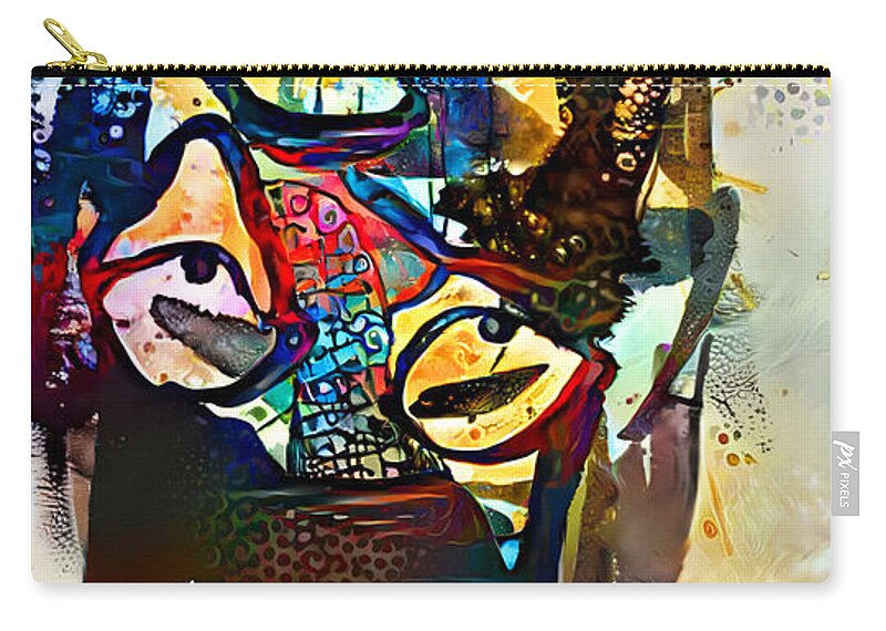 Contemporary Art Zip Pouch featuring the digital art 99 by Jeremiah Ray