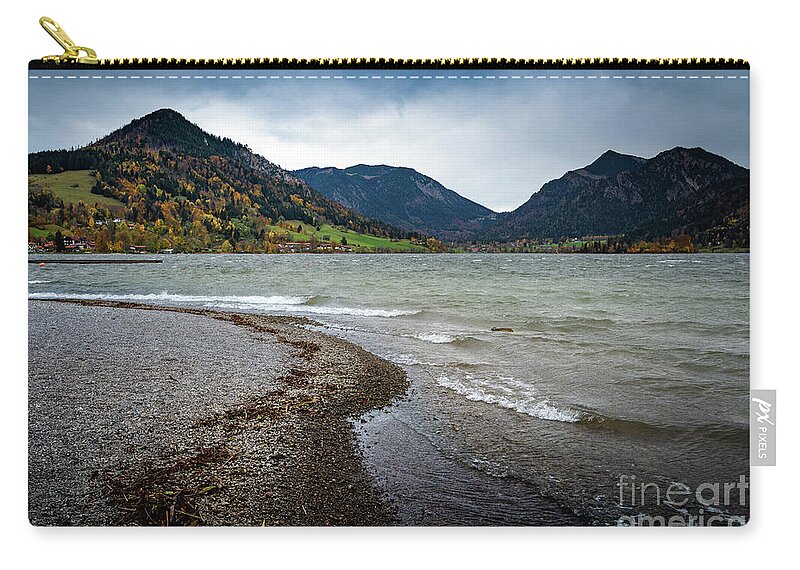 Schliersee Zip Pouch featuring the photograph A autumn day at the lake by Hannes Cmarits
