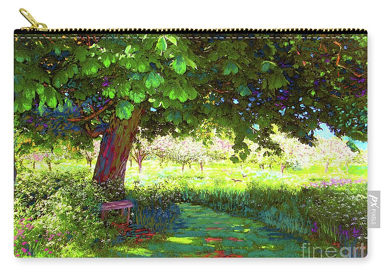 Landscape Zip Pouch featuring the painting A Beautiful Day by Jane Small