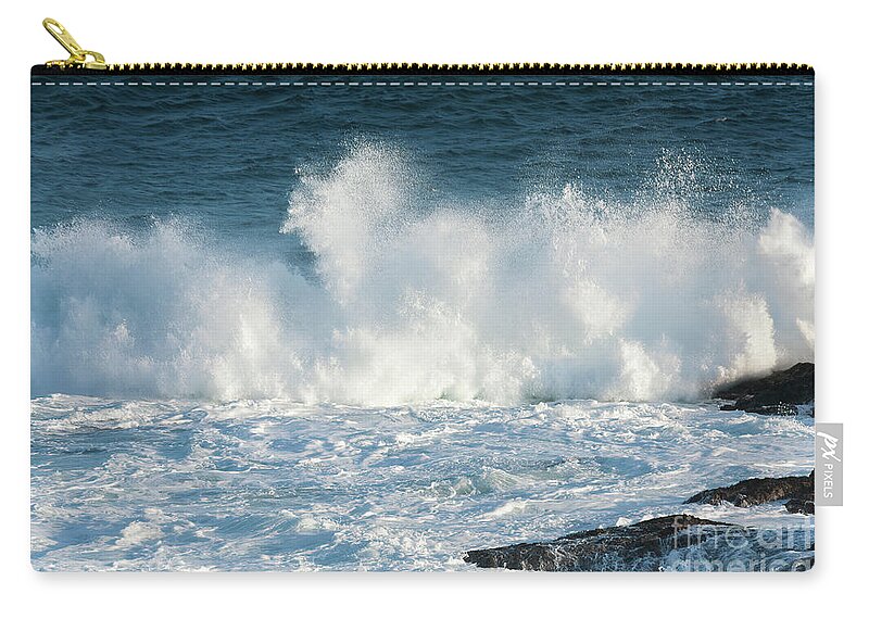 Waves Zip Pouch featuring the photograph A Big Splash by Elaine Teague