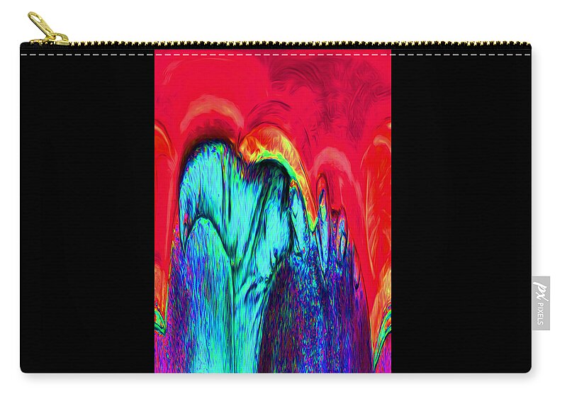 Cool Art Zip Pouch featuring the digital art A Bloody Mess by Ronald Mills