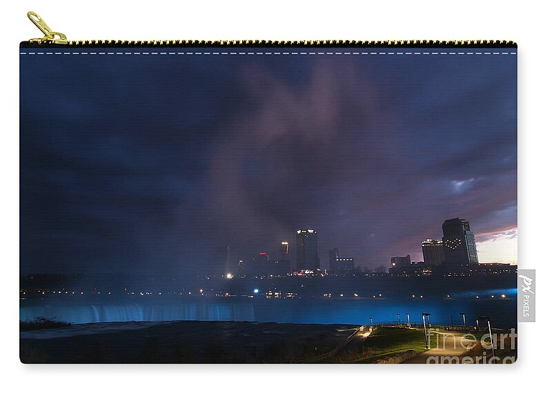 Blue Zip Pouch featuring the photograph A Blue Niagara Falls by Tony Lee