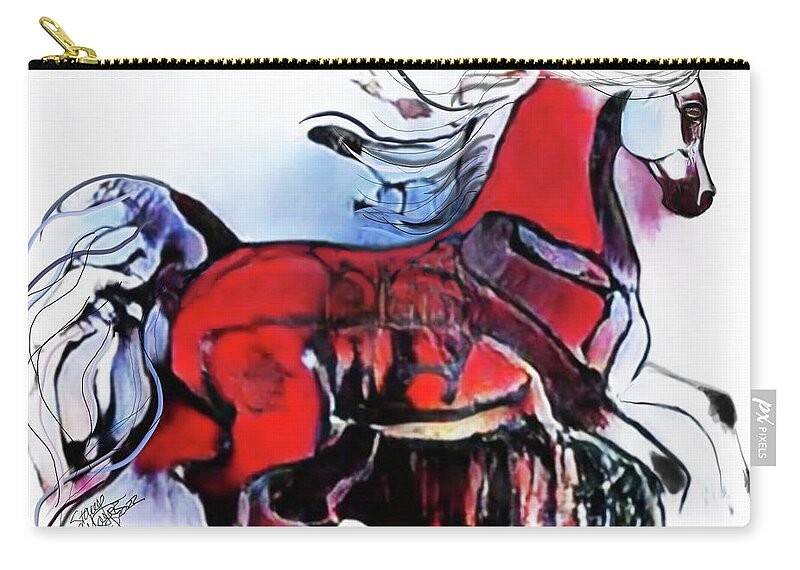 #nftartist #nftcollection #nftdrop #contemporaryart Carry-all Pouch featuring the digital art A Cantering Horse 005 by Stacey Mayer