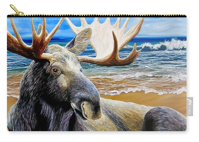 Surreal Zip Pouch featuring the painting A Change Is As Good As A Rest by R J Marchand