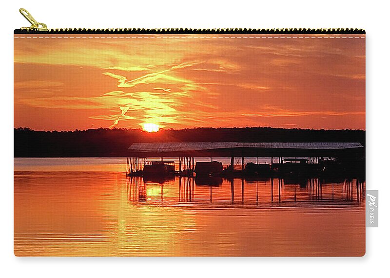 Lake Zip Pouch featuring the photograph A Cloud Surrounded Sunrise by Ed Williams