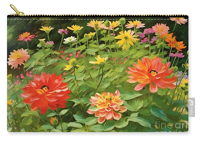 Flowers Zip Pouch featuring the photograph A Day in the Garden by Teresa Jack