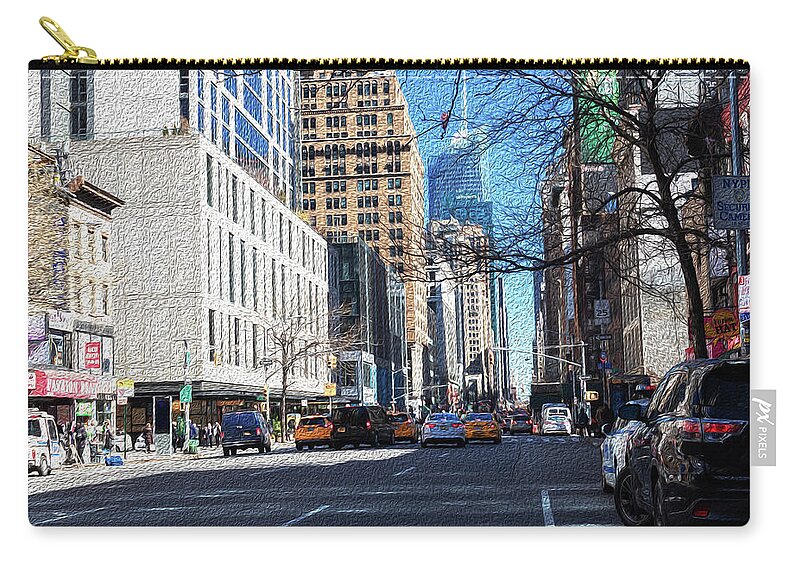 New York City Zip Pouch featuring the photograph A Day in the Life Oil Painting by Alison Frank