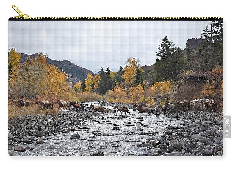 Western Art Zip Pouch featuring the photograph A Fine Autumn Day by Alden Ballard