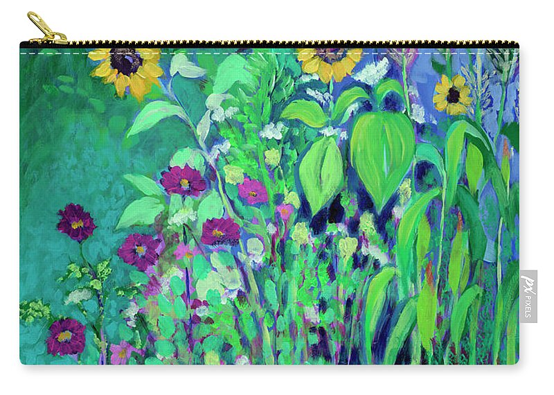 Floral Zip Pouch featuring the painting A Garden View by Jennifer Lommers