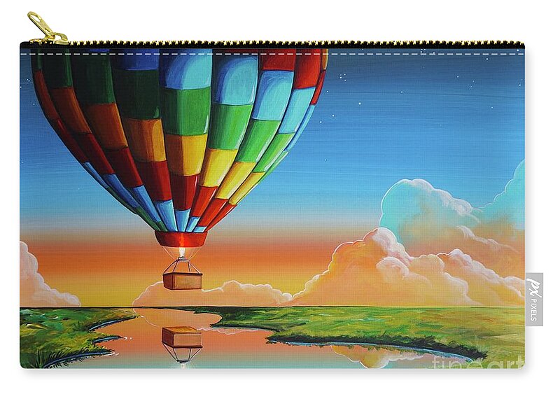 Balloon Zip Pouch featuring the painting A Great Big Beautiful Tomorrow by Cindy Thornton