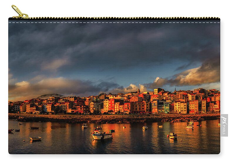 Gailcia Zip Pouch featuring the photograph A Guarda Fishing port by Micah Offman
