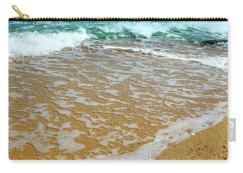 Sea Zip Pouch featuring the photograph A Happy Moment By The Seashore by Johanna Hurmerinta