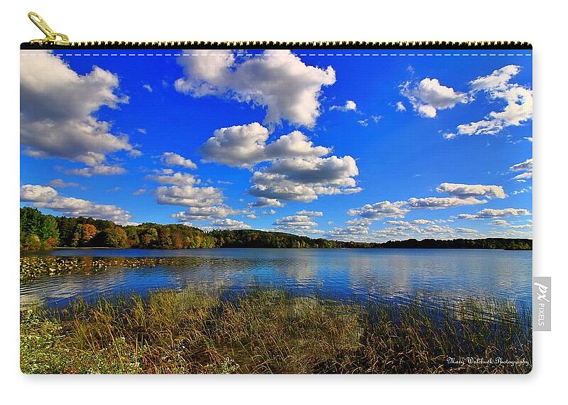 Landscape Zip Pouch featuring the photograph A Hint of Fall by Mary Walchuck