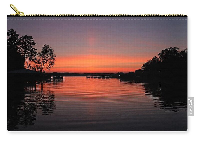 Lake Morning Zip Pouch featuring the photograph A Lake Whale Spray Sunrise by Ed Williams