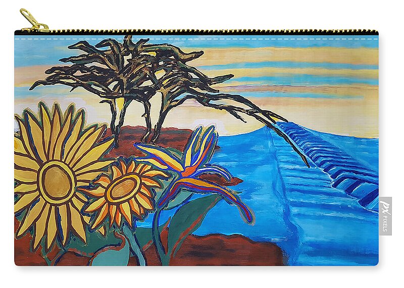 Bill Withers Zip Pouch featuring the painting A Lovely Day by Rachel Natalie Rawlins