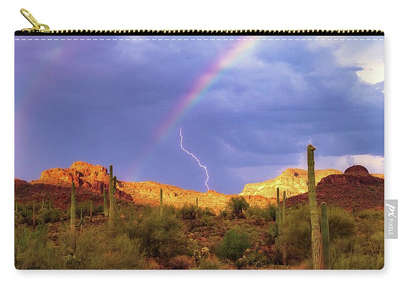 Arizona Zip Pouch featuring the photograph A Miracle of Timing by Rick Furmanek