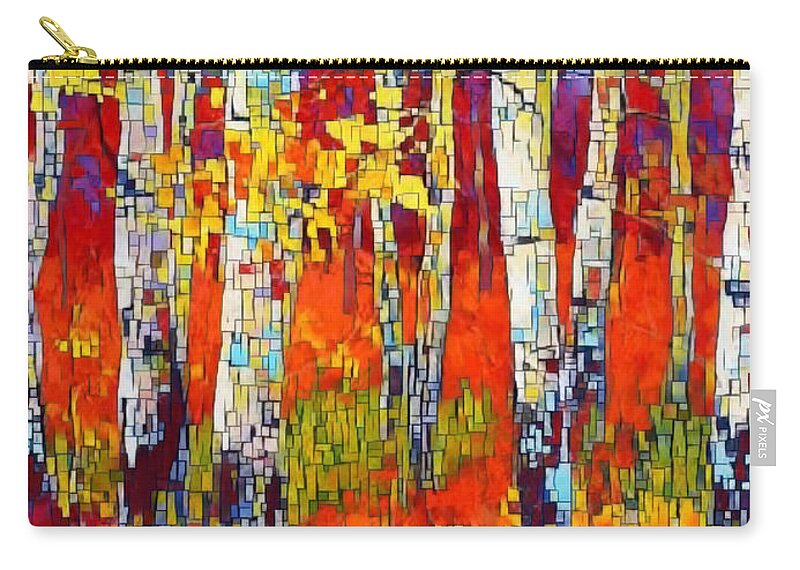 Fall Carry-all Pouch featuring the digital art A Mondrian Fall by Juliette Becker