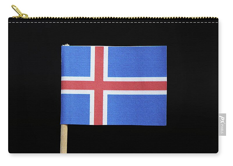 Iceland Zip Pouch featuring the photograph Flag of Iceland by Vaclav Sonnek