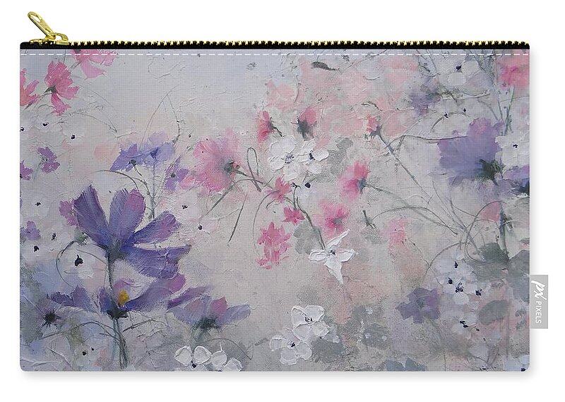 Flowers Zip Pouch featuring the painting A Promise of Spring by Laura Lee Zanghetti