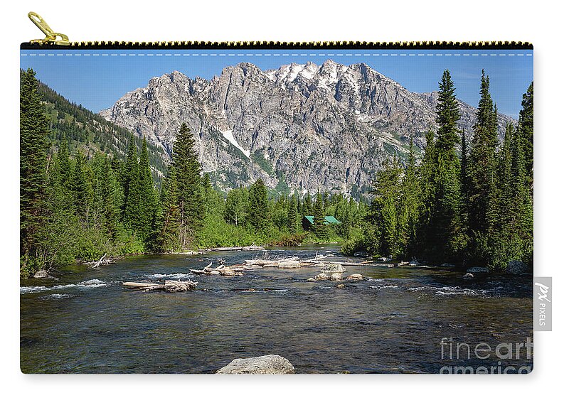 Yellowstone Zip Pouch featuring the photograph A River Runs To It by Erin Marie Davis