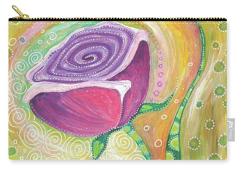 Rose Carry-all Pouch featuring the painting A Rose Fit for a Queen by Tanielle Childers
