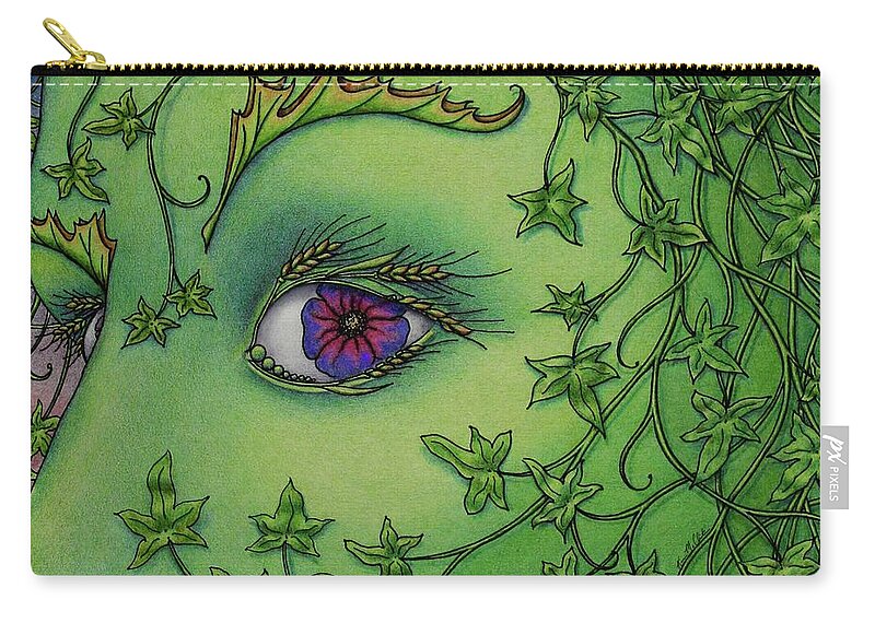 Kim Mcclinton Carry-all Pouch featuring the drawing The Side-Eye from Mother Nature by Kim McClinton