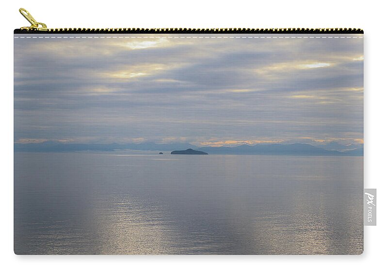 Stephens Passage Zip Pouch featuring the photograph A Silvery Stephens Passage Morning by Ed Williams