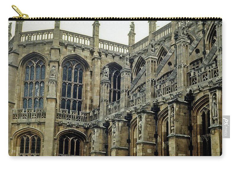 S_7ab3a5zqn021 Zip Pouch featuring the photograph A Solid Buttressed Architecture by Douglas Barnett