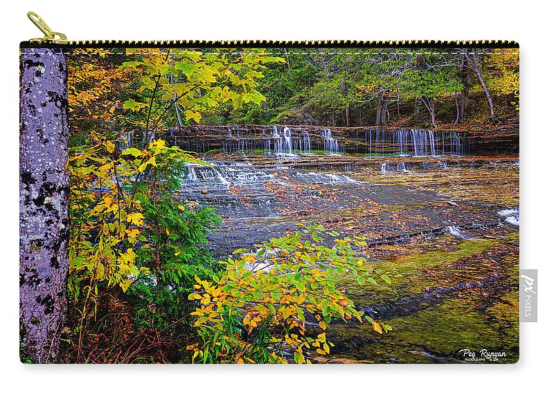 Autrain Falls Zip Pouch featuring the photograph A Special Place by Peg Runyan