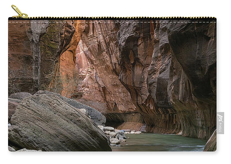 The Narrows Zip Pouch featuring the photograph A stroll in The Narrows by Tibor Vari