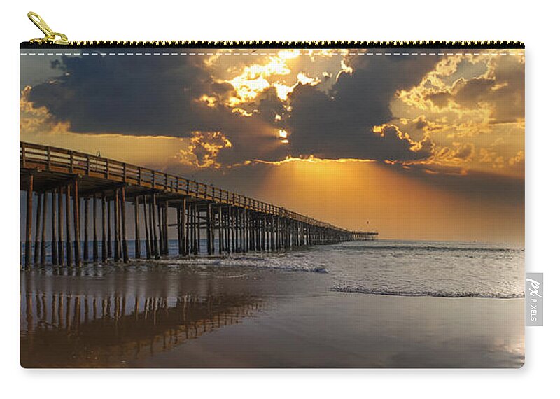 Sunset Zip Pouch featuring the photograph A Sunset at the Pier by Marcus Jones