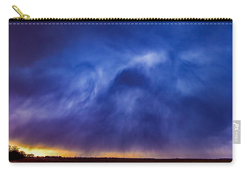 Nebraskasc Zip Pouch featuring the photograph A Taste of the First Storms in South Central Nebraska 010 by NebraskaSC