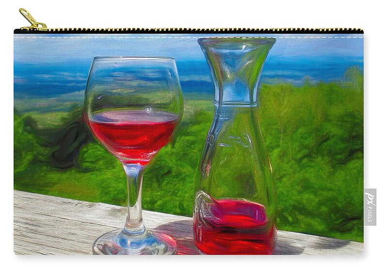 Wine Zip Pouch featuring the digital art A Taste of Wine Country by Susan Hope Finley