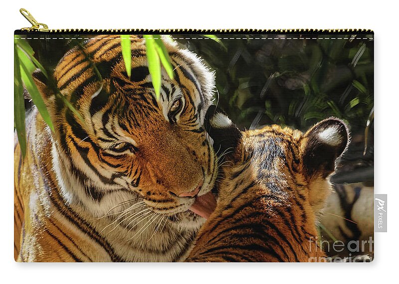 Animal Zip Pouch featuring the photograph A Tender Moment by Jo Ann Gregg