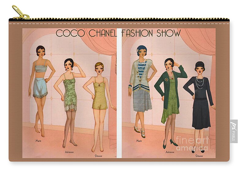 A Vintage Coco Chanel Fashion Show Zip Pouch