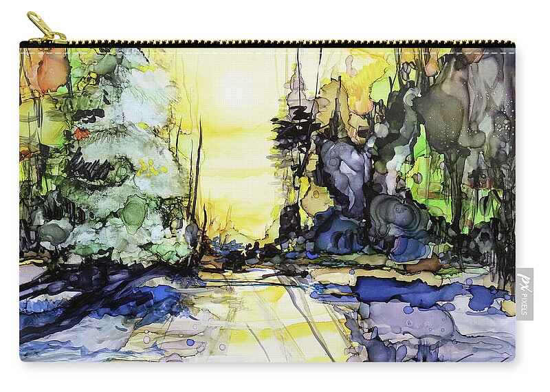  Carry-all Pouch featuring the painting A Walk in Tawas by Julie Tibus