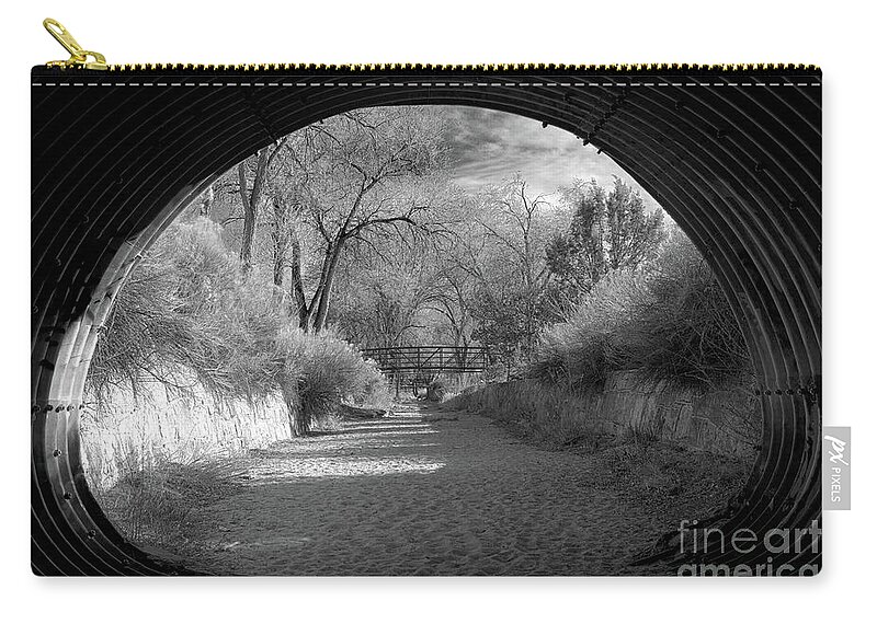 Rbbroussard Zip Pouch featuring the photograph A Walk In The Arroyo by Roselynne Broussard