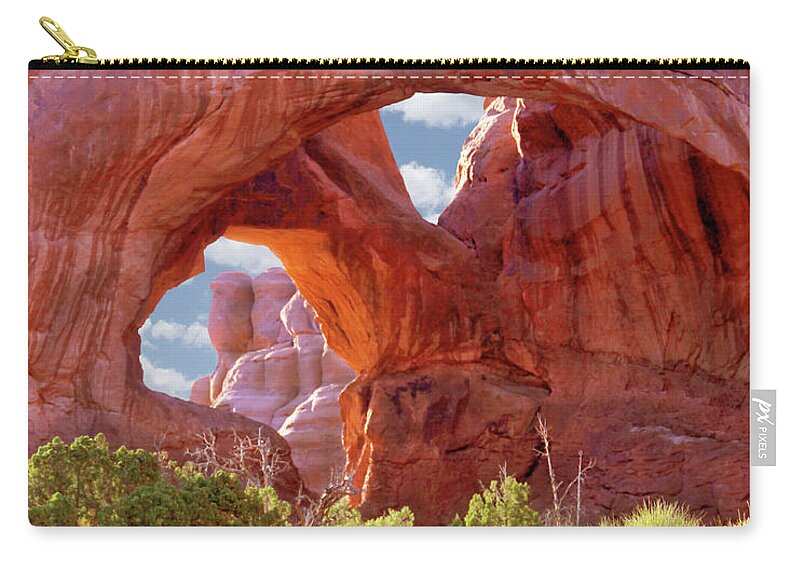 Desert Zip Pouch featuring the photograph A Walk Through Arches National Park 7 by Mike McGlothlen