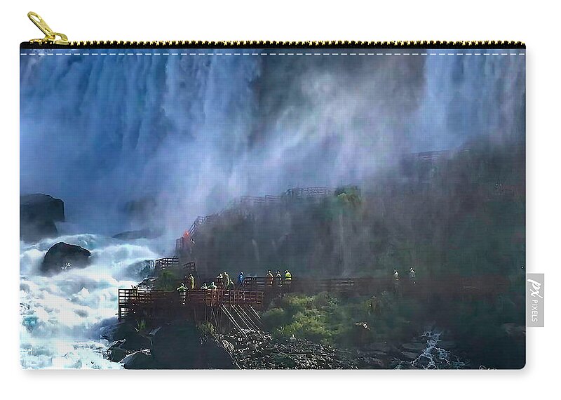 A Walk In The Mist Zip Pouch featuring the photograph A White Water Walk In The Mist - Niagara Falls by Russ Harris
