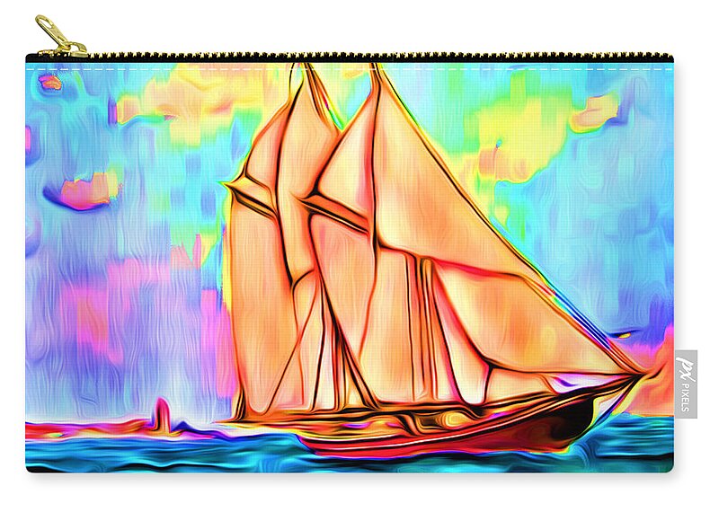 Abstract Carry-all Pouch featuring the digital art A Wind at My Sails - Abstract by Ronald Mills