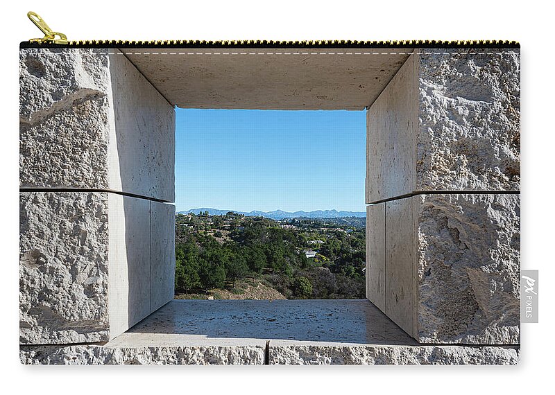Brentwood Zip Pouch featuring the photograph A Window on Los Angeles from Afar by David Levin