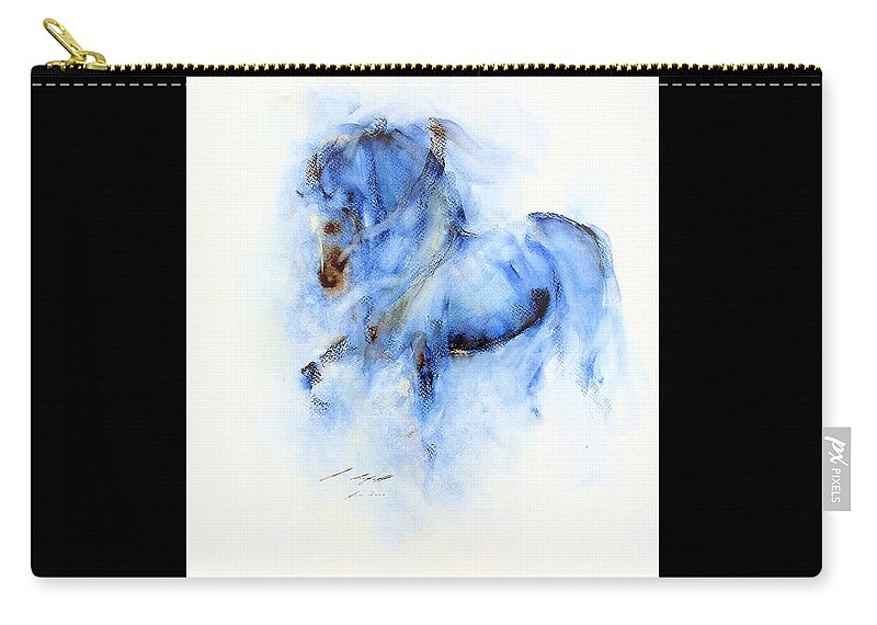 Horse Painting Zip Pouch featuring the painting Aarif by Janette Lockett