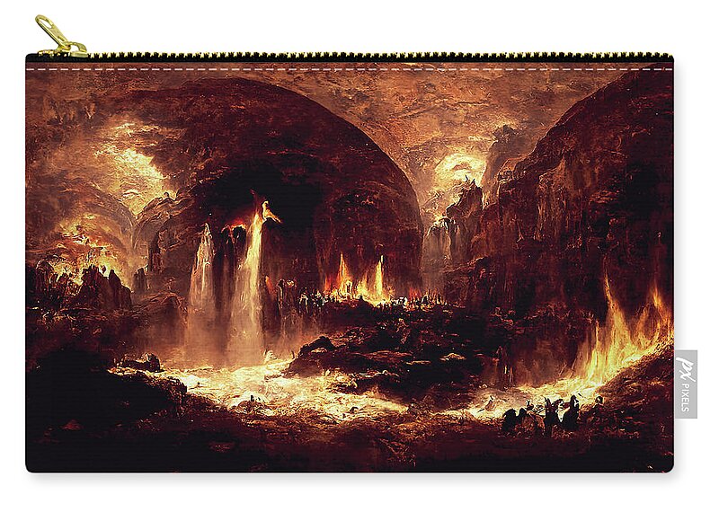 Dante Zip Pouch featuring the painting Abandon all hope, you who enter here, 01 by AM FineArtPrints