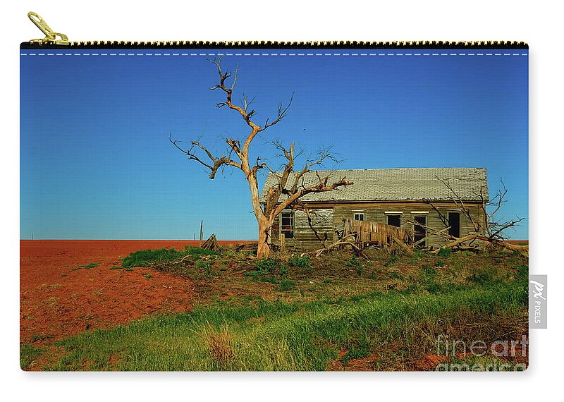 Abandoned Zip Pouch featuring the photograph Abandoned on Red Dirt by Diana Mary Sharpton