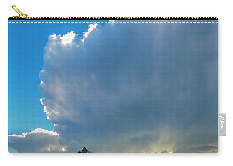 Storm Zip Pouch featuring the photograph Abandoned on the Northern Plains by Laura Hedien
